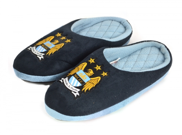 Manchester Man City FC Blue Game Slippers Size 7/8 Football Fan Gift ...
