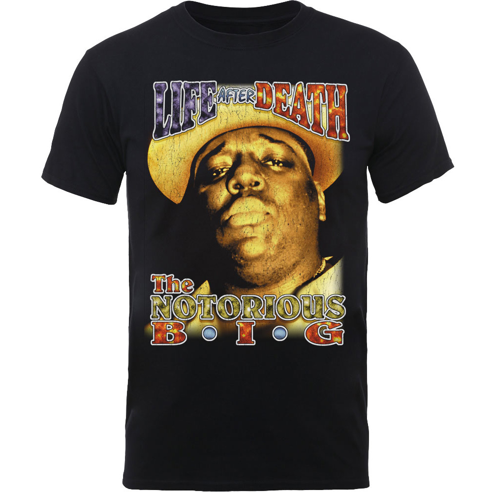 Notorious BIG Biggie Smalls Mens Black T-Shirts Tupac Rap Hip Hop 90s