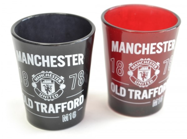 Manchester Utd Two Pack Home Team Shot Glasses 40ml Official Product