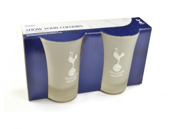 Tottenham Hotspur Spurs FC Football Club Frosted Shot Glasses 2 Pack Official