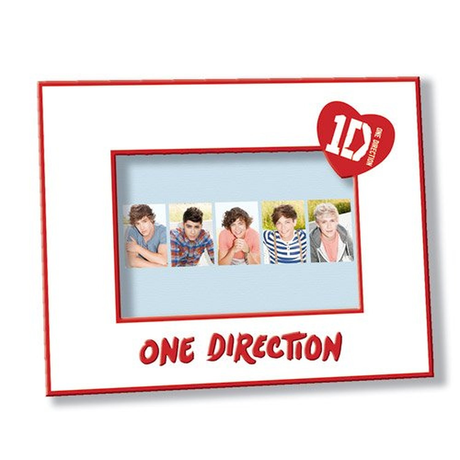 1D One Direction White Photo Picture Frame Heart Band Logo 17 x 13cm Official