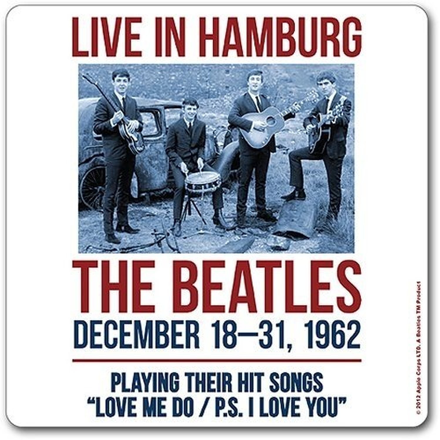 The Beatles Live In Hamburg Single Drinks Coaster Gift Band Album Fan