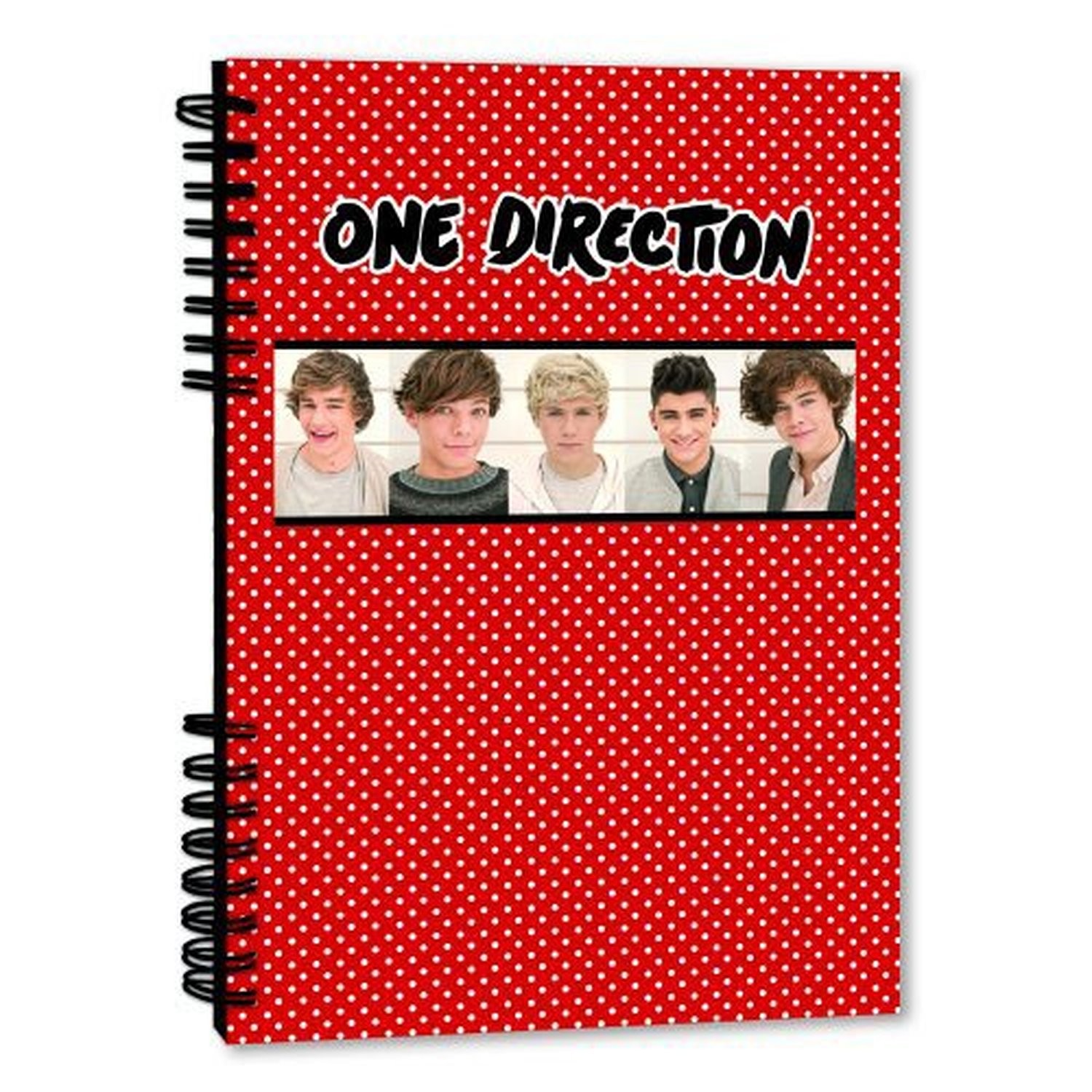 1D One Direction Spotty Notepad Journal Jotter Band Photo Red White Fan Official