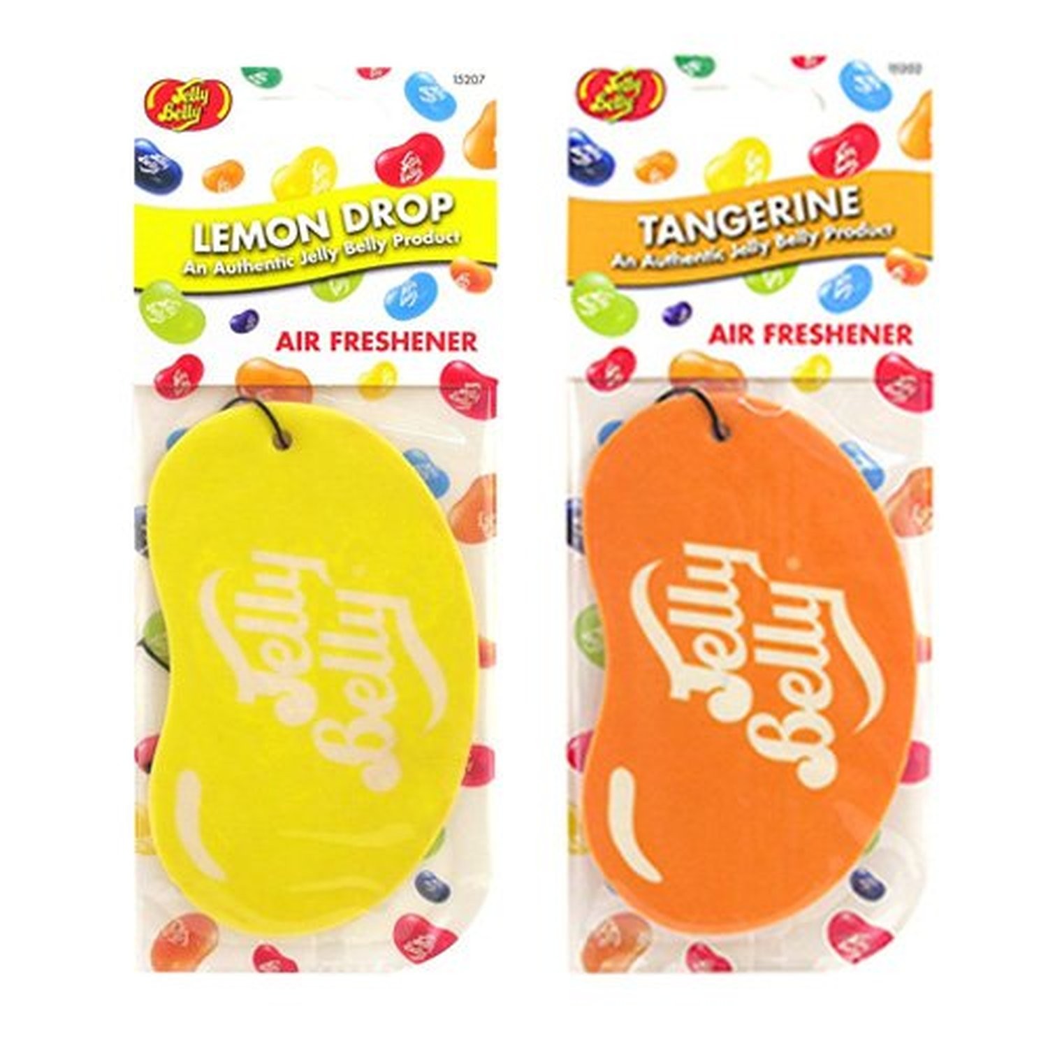 Jelly Belly Duo Pack 2D Bean Car Air Freshener Lemon Drop And Orange Tangerine