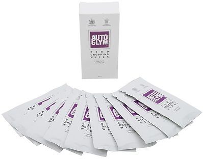 Autoglym Bird Dropping Muck Cleaning Removal Pack of 10 Car Wash Wipes Sachets 