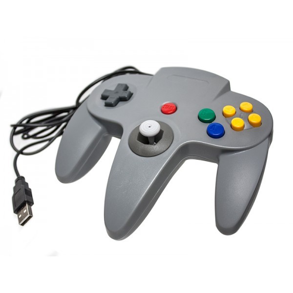 Nintendo N64 USB Controller Classic Style Grey Gamepad For PC / MAC / Laptop / Tablet