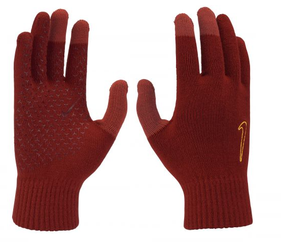 Nike Official Red Cinnabar Grip Gloves Mens S/M Touch Screen Winter Running