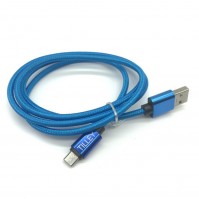 Blue 1 Meter Strong Braided Micro USB Charger Cable Lead For Data Android