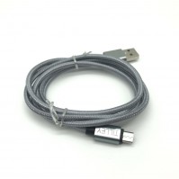 Grey 1 Meter Strong Braided Micro USB Charger Cable For Lead Data Android