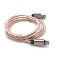 Pink 1 Meter Strong Braided Micro USB Charger Cable Lead For Data Android