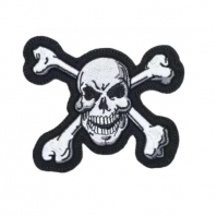Cartoon Skull And Crossbones Detailed Sew On Clothes Backpack Patch Badge Goth