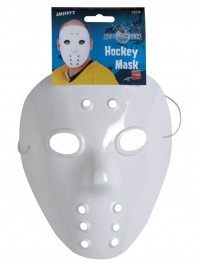 White Hockey Mask Unisex Mens Ladies Womens Fancy Dress Halloween Costume Horror