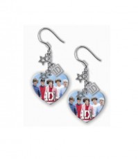 One Direction Official Heart Earrings Silver Stars Collectable Gift Early Days
