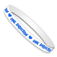 1D One Direction Harry Styles Gummy White Blue Bracelet Wristband Fan Official