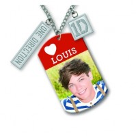 1D One Direction Dog Tags Necklace Chain Louis Early Photo Picture Gift Official