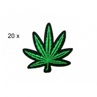 20 x Cannabis Marijuana Skunk Weed Pot Iron Sew On Badge Patch Large BULK LOT 