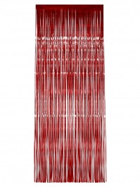 Metallic Red Shimmer Curtains Party Room Door Decoration Tinsel Entrance Fancy