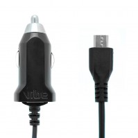 Vibe Black Compact Fixed Micro USB Car Cable Charger Phone Android