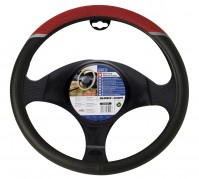 Car Steering Wheel Cover Glove Carbon Terylene Red Black 37-39cm Universal Fit
