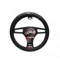 Car Steering Wheel Cover Glove Black Red Carbon Fibre Look Race Sport Universal