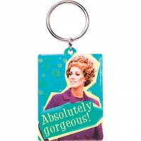 Absolutely Gorgeous Metal Keychain Keyring Gift Idea Funny 1950s Retro Humour