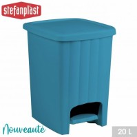 Blue 20 Litre Plastic Square Pedal Dust Bin Desktop Waste Bathroom Home Office