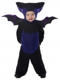 Smiffys Official All in One Bat Costume Toddler Kids Halloween Fancy Dress Party