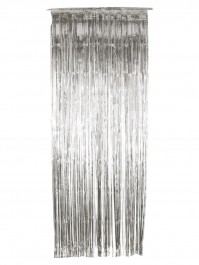Metallic Silver Shimmer Curtains Party Room Door Decoration Tinsel Entrance Fancy