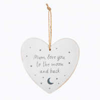 Sass And Belle Distressed Plaque Mum Love You To Moon And The Back Sign Hanging