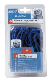 Elastic Luggage Net 42X42Cm 6 Hooks Motorbike Sumex Travel Ride Secure Blue