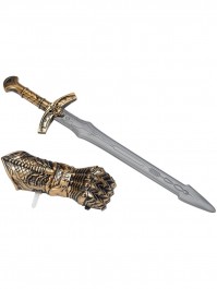 Smiffys Plastic 56cm Medieval Sword Hand Shield Set Childrens Fancy Dress Kid