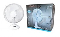 Daewoo 12" Inch Desk Top Oscillating White Fan 3 Speed Cooling Home Office UK Plug