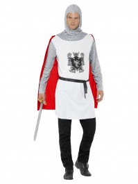 White Knight Costume Mens Male Adult Halloween Costume Fancy Dress Party