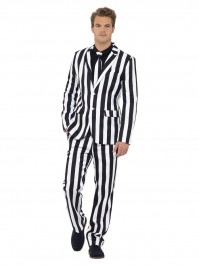 Medium Humbug Suit Mens Male Striped Beetle Adult Halloween Costume Fancy Dress Party