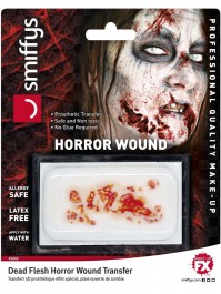 Dead Flesh, Horror Wound, Special FX, Prosthetic Transfer, Zombie, Halloween  