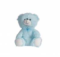 Baby Boy Sitting Cuddly Teddy Bear Blue Bow Tie Plush Soft Kids Childrens Toy