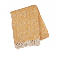 Scandi Boho Blanket Throw Geometric Mustard Yellow Diamond 100% Recycled Yarn