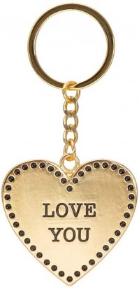 Sass And Belle Gold Love You Heart Key Ring Charm Chain Valentines Accessories
