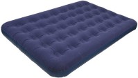 Summit Blue Flocked Double Inflatable Air Bed Outdoor Camping Mattress Blow Up