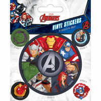 Marvel Comics Official Avengers Cartoon Set Of 5 Vinyl Stickers Decals Thor Hulk