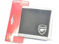 Arsenal Football Club Official Multi Pocket Black Canvas Crest Wallet Badge Logo