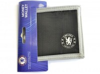 Chelsea Football Club Official Multi Pocket Black Canvas Crest Wallet Badge Logo