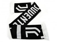 Juventus Football Club Official Black And White Home Scarf Badge Crest Knit