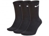 Nike Three Pack Of Everyday Cotton Cushion Crew Black Socks Sport Dri Fit Gym