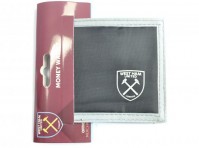 West Ham United Football Club Official Multi Pocket Black Canvas Crest Wallet Badge Logo