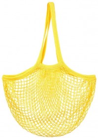 Mustard Yellow String Bag 100% Cotton Retro Mesh Reusable Eco Friendly Shopping