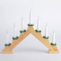 The Christmas Workshop Pine Wooden Candle Bridge Decortication Xmas Arch Light 