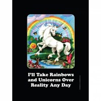 I'll Take Rainbows And Unicorns Small A5 Tin Metal Steel Sign Retro Humour Funny