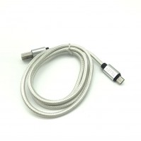 Silver 1 Meter Strong Braided Micro USB Charger Cable Lead For Data Android