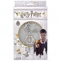 Harry Potter Deathly Hallows Keyring Pin Badge Boxed Gift Set Official Licensed